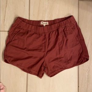 Rust colored Madewell shorts